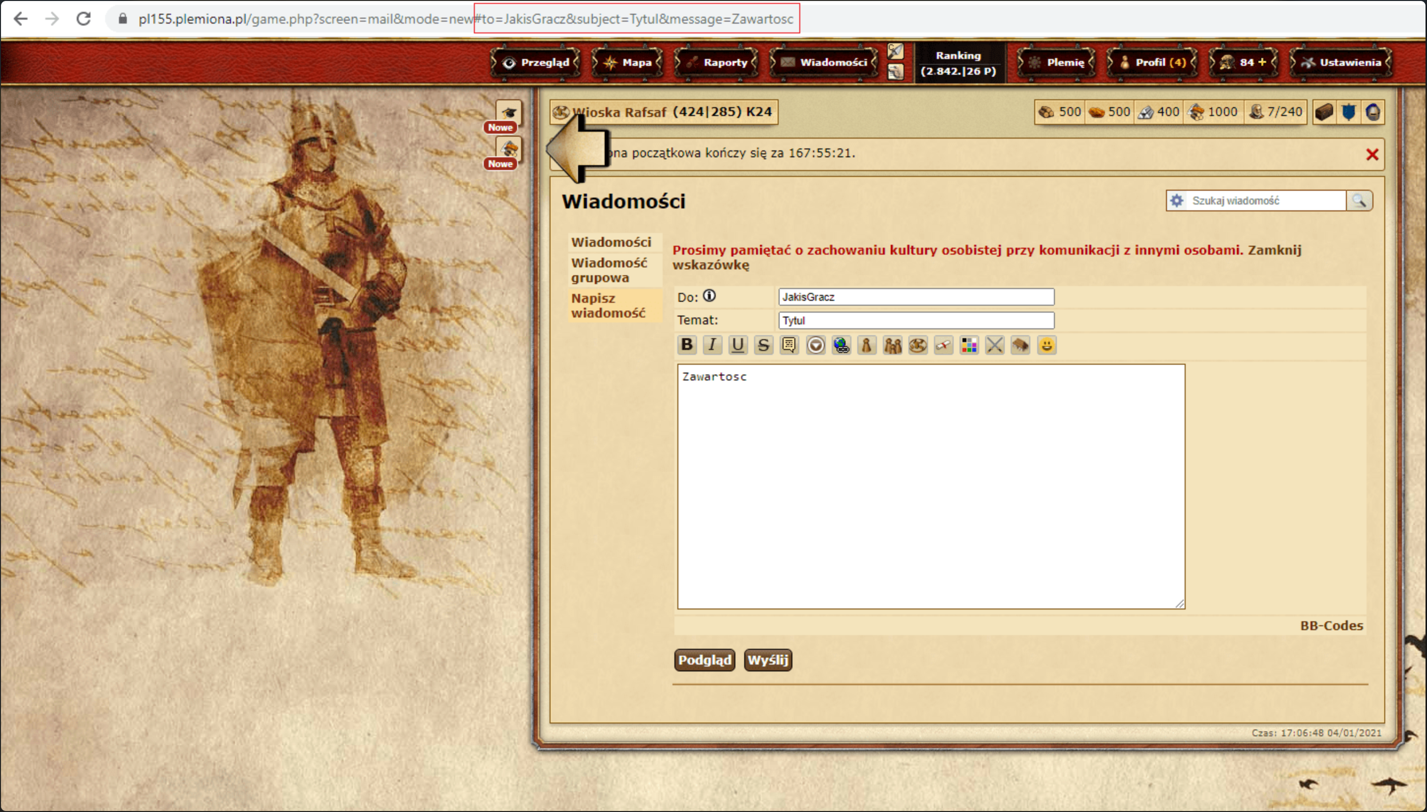 Example message